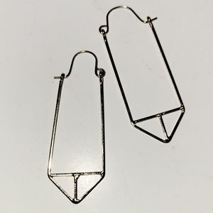Geometric Earrings, Gold-tone Angular Contemporary Drop, Delicate Graphic Style